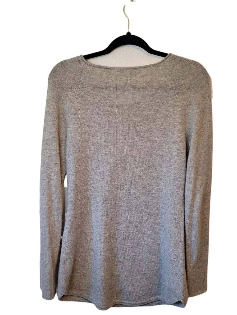 Kinross Cashmere Light Gray Crewneck Long Sleeve Sweater Size S - Picture 2 of 5